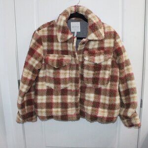 Avec Les Filles Plaid Jacket in Red and Cream